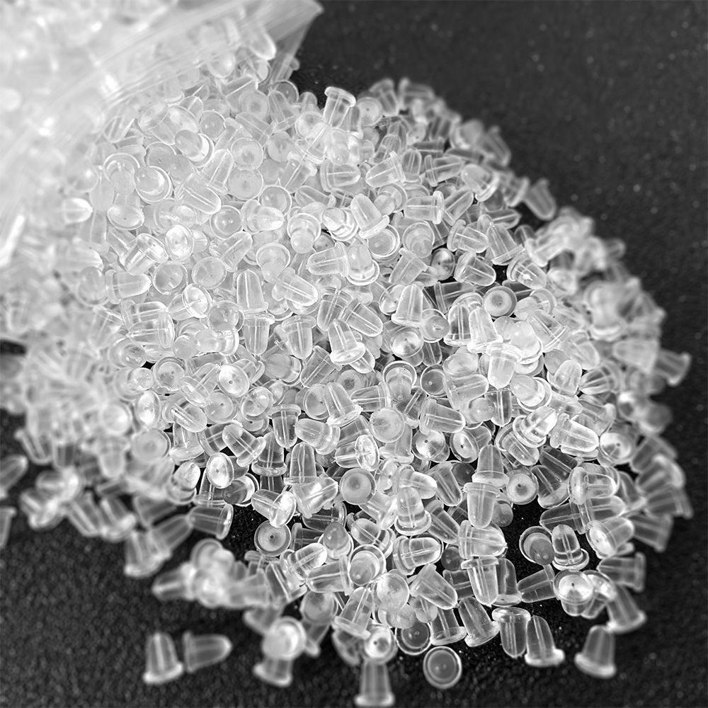 500-2000pcs Soft Silicone Rubber Earring Back Stoppers for Stud Earrings DIY Earring Findings Accessories Bullet Tube Ear Plugs