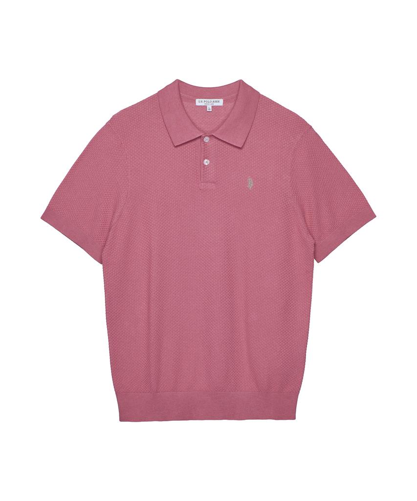USPOLOASSN Cotton Short Sleeve Collared Knit_Deep Pink