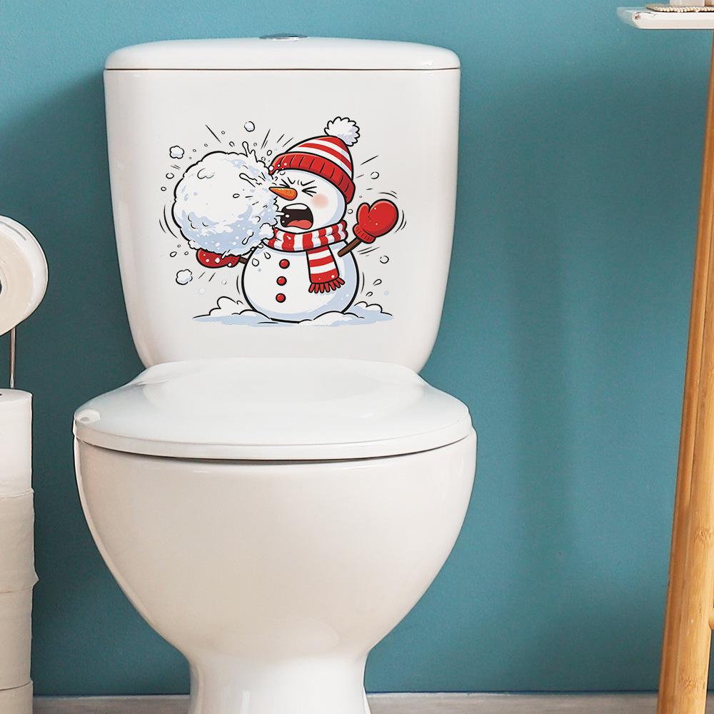 Christmas Stickers, Snowball Fights, Funny Bathroom Decoration, Beautification of The Toilet, Toilet Stickers