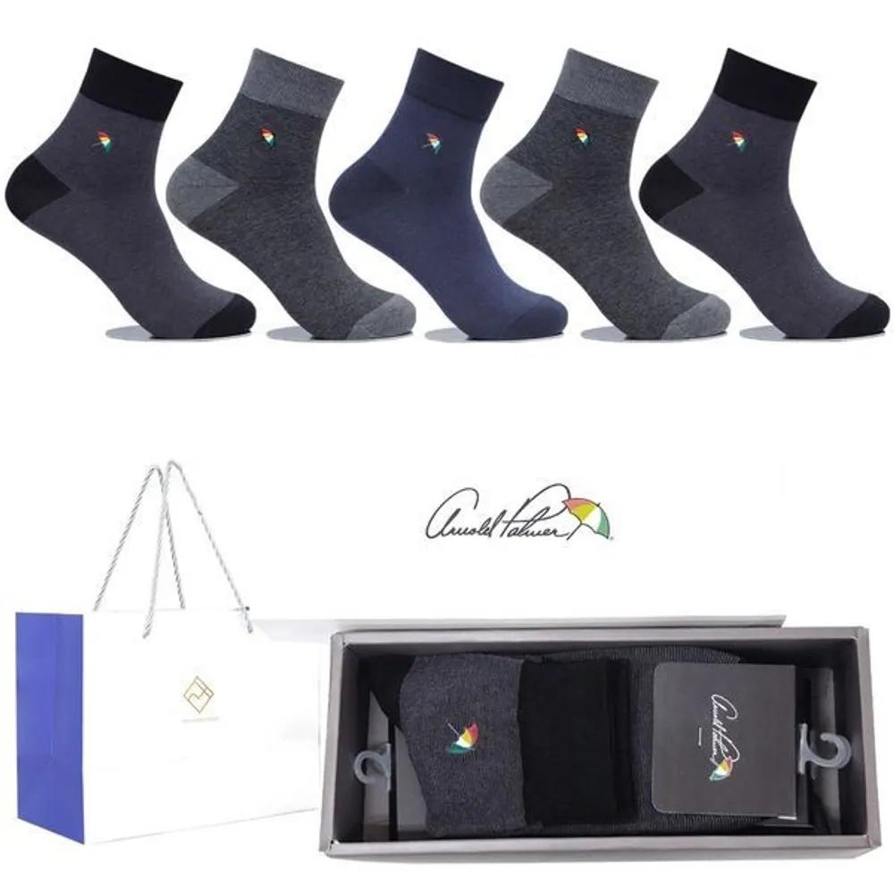 Arnold Palmer 5-Pair Shopping Bag Men s Sock Gift Set SM002 Ankle Dress Sock Set SM002_Single-neck 5-pair set (Shopping Bag)