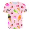 Ice Cream 3D Printing T-shirt Colorful Likeable Summer Clothing For T Shirt Men And Kids Funny Intersting Design 2024 New Tee