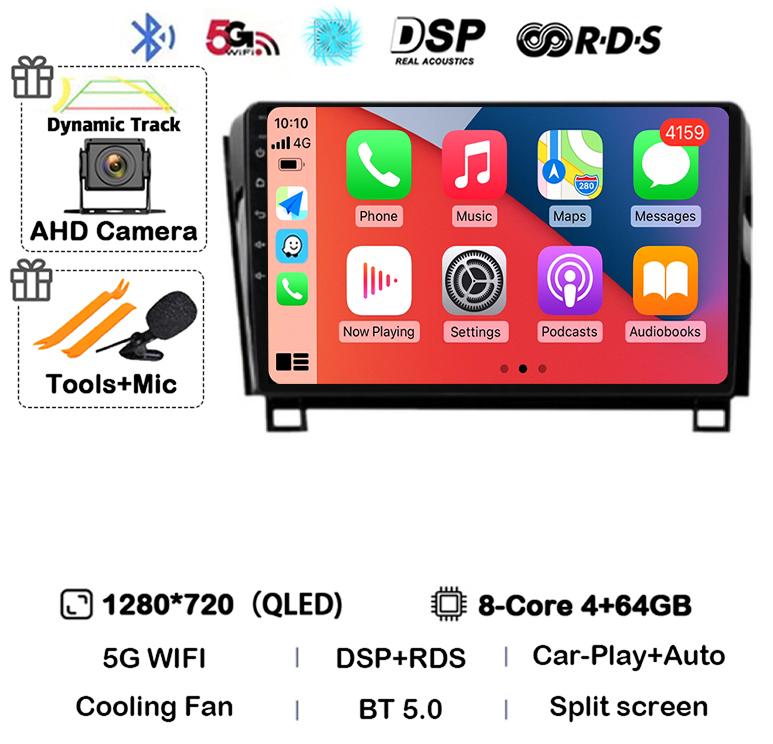 Android 14 Car Radio GPS Audio For Toyota Tundra XK50 2007-2013 Sequoia XK60 2008-2017 Multimedia Video Player Navigation Stereo