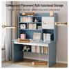 Integrated Desk and Bookshelf: Student Study Set with Writing Table and Storage Cabinet for Bedroom or Home Office.