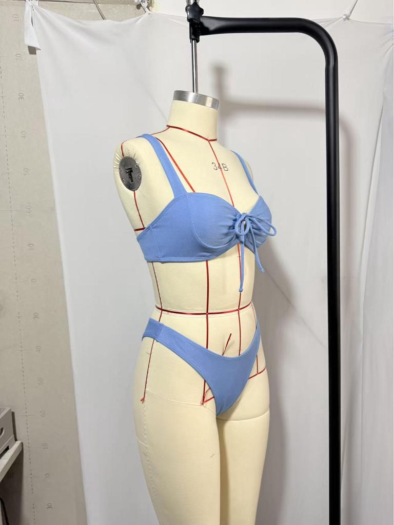 Neuer Europäischer & Amerikanischer Einfarbiger Riemenloser Sexy Bikini - Damen Zweiteilige Bademode für den grenzüberschreitenden Handel