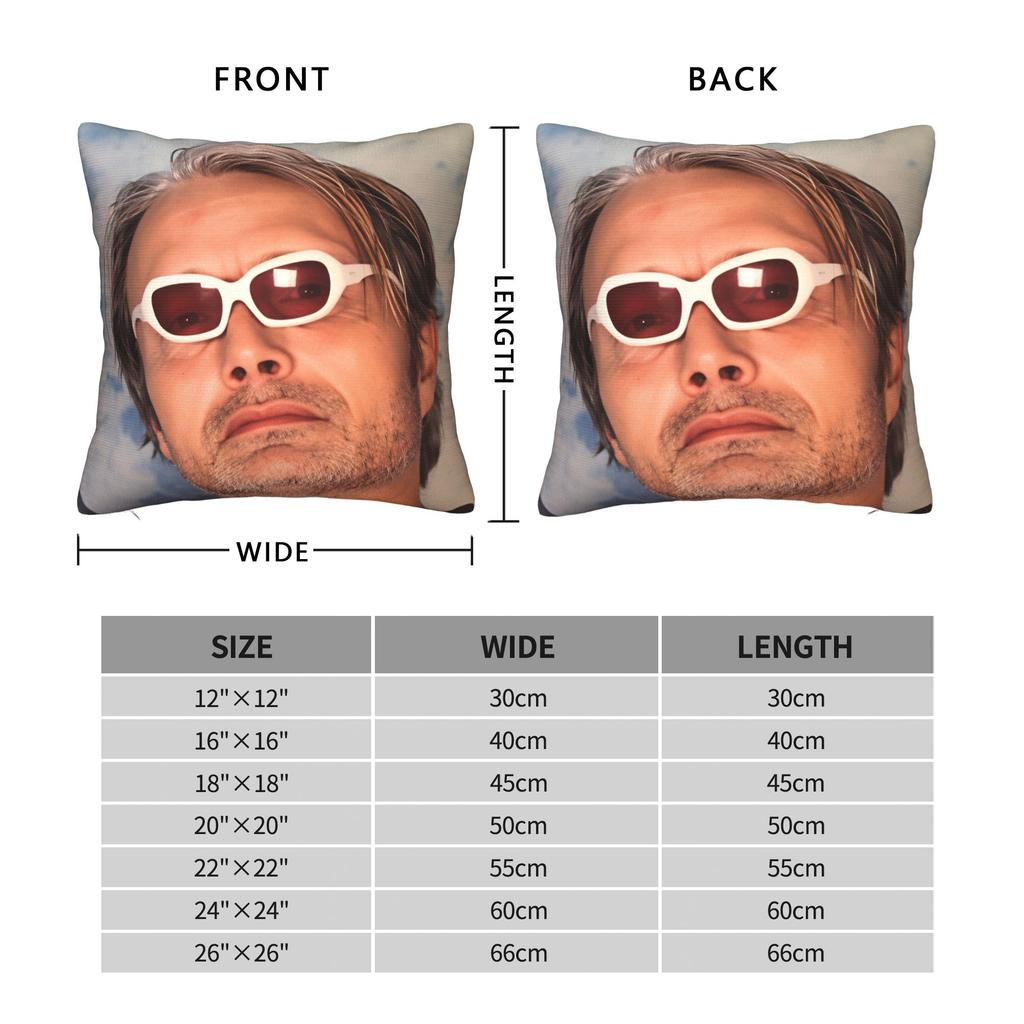 Federa per Cuscino Facciale Mads Mikkelsen H-Hannibal Comoda Federa per Cuscino Federe Divertenti per Divano Auto Decorazione per la Casa