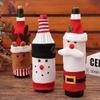 Qiao Ding Knitted Christmas Cartoon Wine Bottle Cover - Flannel Santa & Snowman Bag
