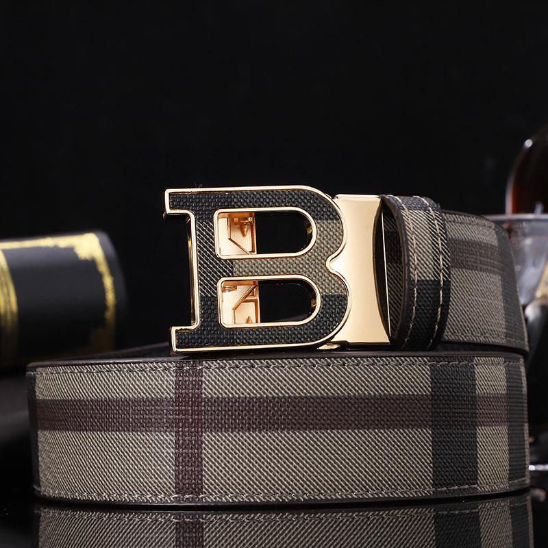 B Brand Men's Automatic Embossed Leather Belt - Versatile Business Style