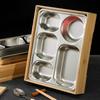 304 Stainless Steel Business Lunch Box High-grade Japanese Bamboo Lunch Box Hotel Compartment Dinner Plate