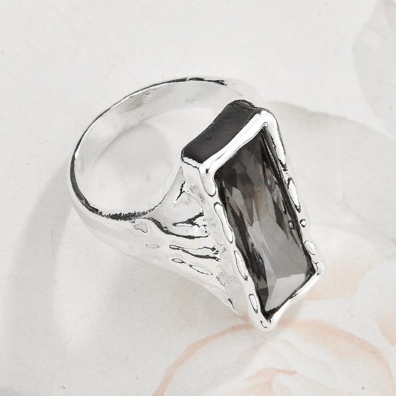 Minimalist Rhinestone Open Ring For Women Korean Fashion Geometry Adjustable Knuckle Ring Party Jewelry Lady Gift