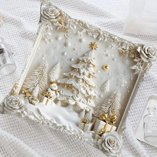 1/4Pcs 45x45CM Christmas Linen Throw Pillow Cover Santa Claus Snowman Reindeer Xmas Tree Pillow Case Living Room Bedroom Sofa Bed Square Cushion Cover