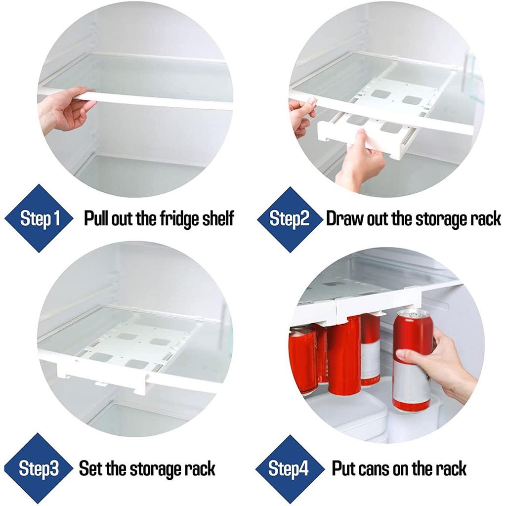 Soda Can Dispenser for Refrigerator Self-Pushing Drink Organizer Beer Pop Can Water Bottle Drink Dispenser Reusable Drink