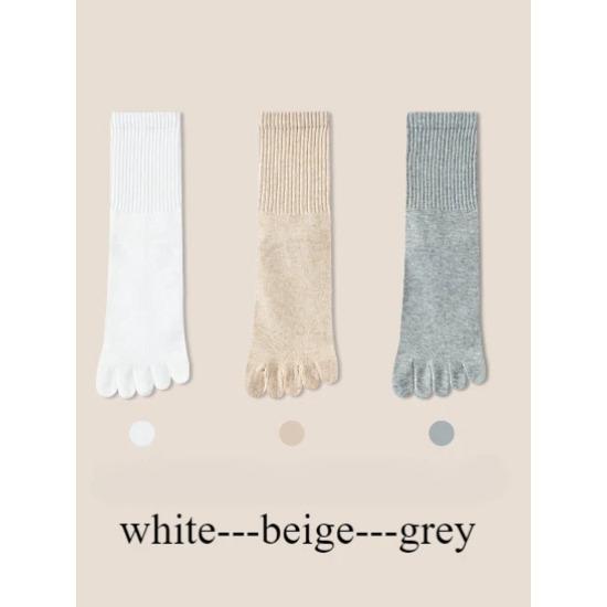 3 Pairs Five Finger Socks Women Autumn Spring Middle Tube Sports Socks with Separate Fingers High Quality Cotton Toe Socks