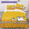 Custom Name Simon‘s Cat Pattern Bedding Uilt Set Uilt Cover Pillowcase Home Decoration Birthday Gift (1*duvet Cover+2*pillowcase Without Core)