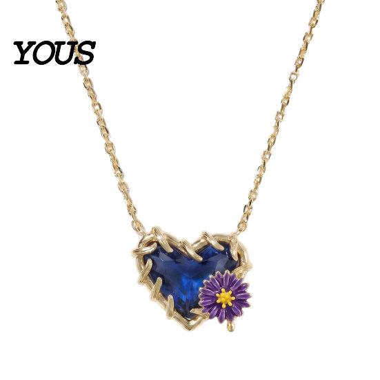 Dainty Pendant Necklace Birthstone Heart Necklace, Birth Stone And Flower Jan To Personalized Jewelry Dec Floral Birthday Gift for Mom Wife