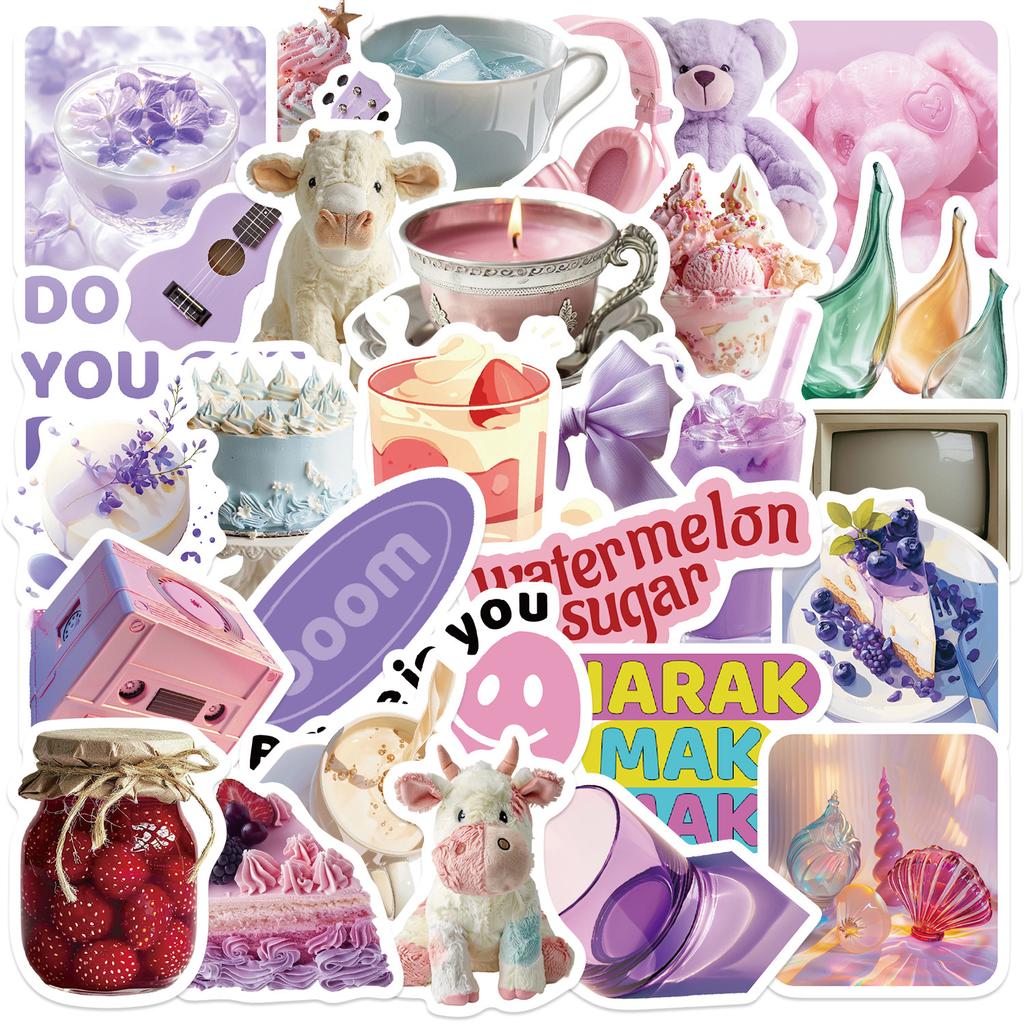 Various 30 Black and White Light Cream Series Sticker Packs Ins Style Creative Hand Account Decoration Material Pack Stickers