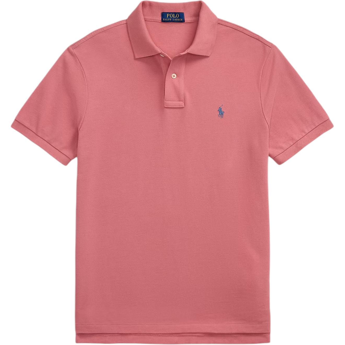 

Polo Ralph Lauren Ss25 Рубашка поло с коротким рукавом из сетки с вышивкой Iconic Pony Мужские рубашки поло Desert-Rose 710680784-440 XL