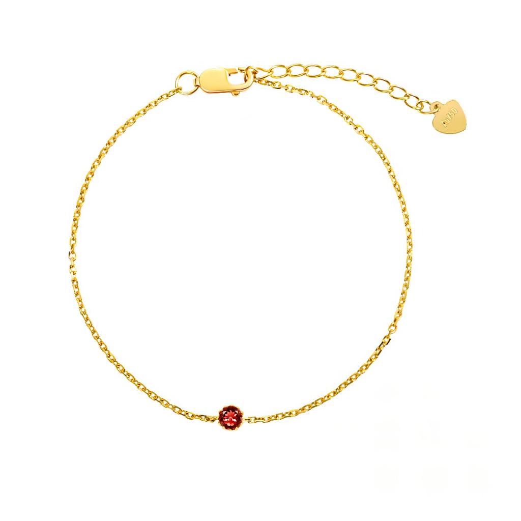 FANCIME K18 Gold Bracelet for Natural July 18K Gift Wrapping Included Women, Ruby, Birthstone, Gold, Amulet, Christmas, Birthday, Anniversary,