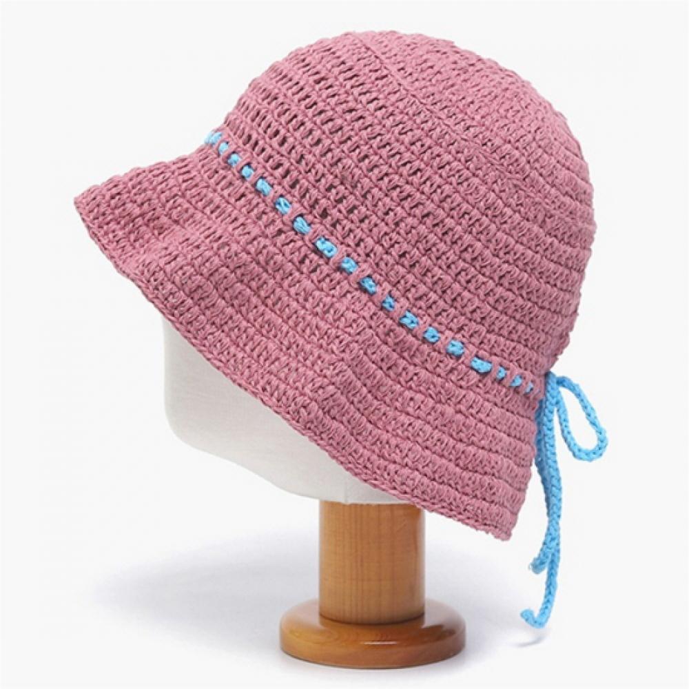 New Arrivals Open Run Women Knitted Texture Bucket Hat With Ribbon Decoration