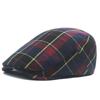 Leichte Atmungsaktive Karomuster Baskenmützen in Kontrastfarben, Retro Vintage Unisex Flache Hüte, Britische Freizeitkopfbedeckung