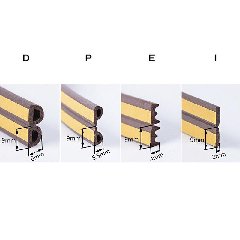 Rouleau de bande d'étanchéité en caoutchouc auto-adhésive pour porte et fenêtre, 10 m