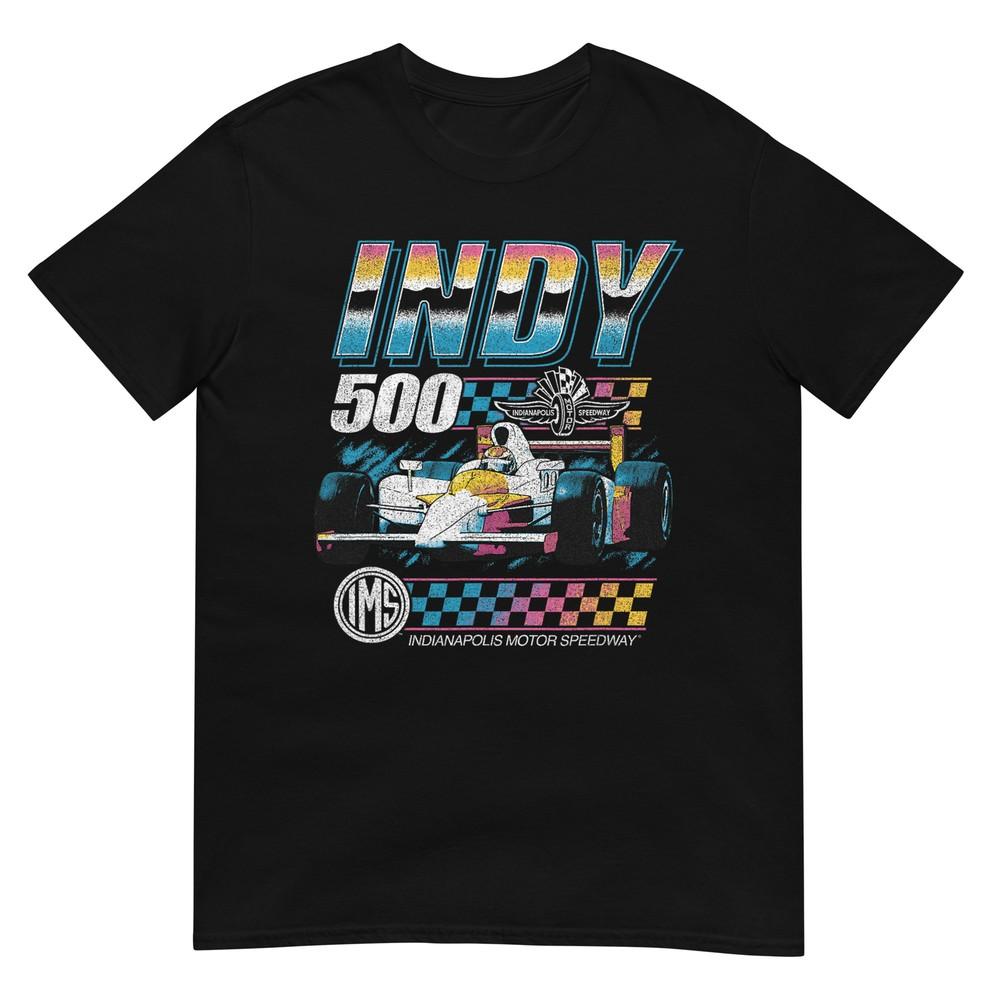 Футболка с distressed-хромированным неоновым принтом Indianapolis Motor Speedway Indy 500 4XL