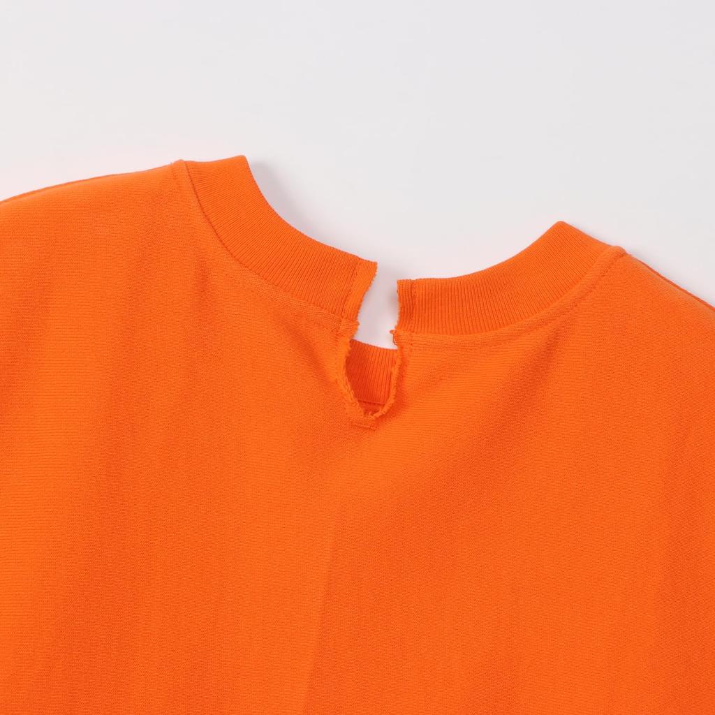 Tunic Long Sleeve Round Neck Cotton 10oz One Point Logo Reverse Tunic Casual Cork Orange [Champion] 100% Weave(R) Women's CW-Y001