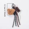 Y2K Braided Rope Bag Pendant High-grade Cute Plush Bear Keychain Pendant Fashion Bag Accessories for Women Girl