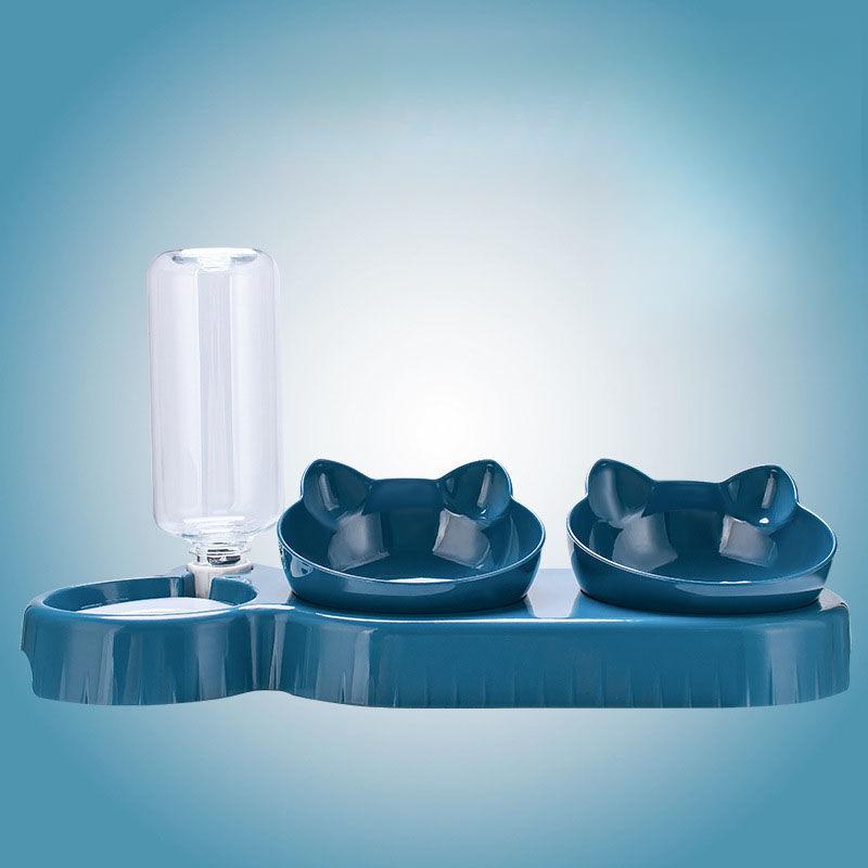 CatBowl Double Bowl Protect Cervical Vertebra Automatic Drinking Water Anti-Tip Food Bowl Dog Bowl Teddy Dog Bowl Rice Bowl Cat Dog Supplies