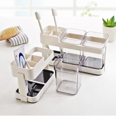 Zahnputzbecher-Set, Desktop-Mundspülbecher, Zahnbürsten-Ablageständer, Badezimmer Perforationsfreie Waschbecken-Becheraufbewahrung