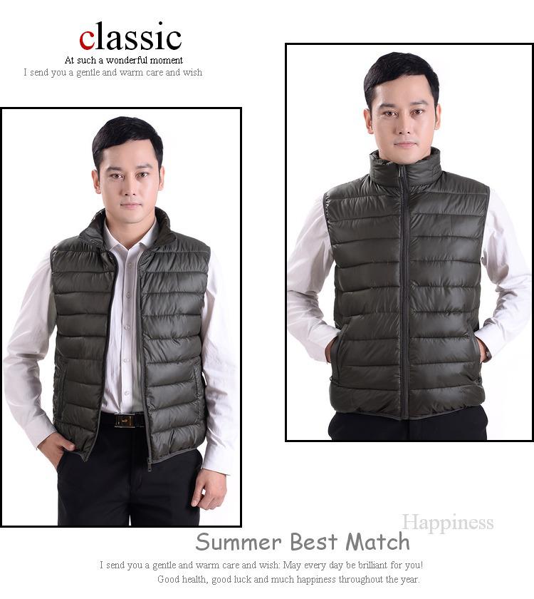 Men's Plus Size Lightweight Down Vest - Warm, Trendy Sleeveless Outerwear for Autumn & Winter