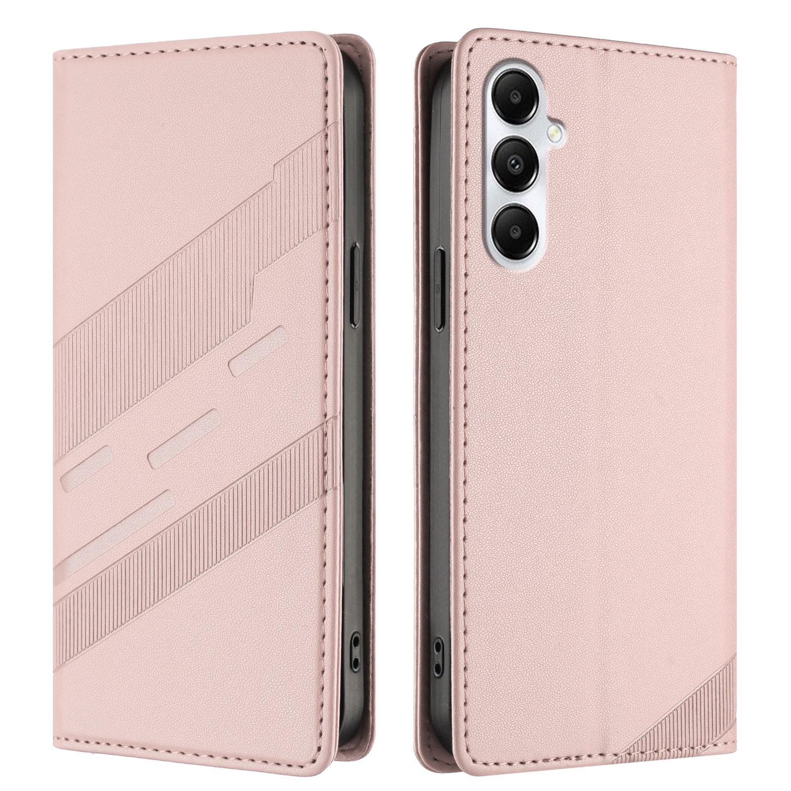 

For Samsung Galaxy A05s 4G Phone Cases Punk Style Imprinted Wallet Stand Leather Cover Pink