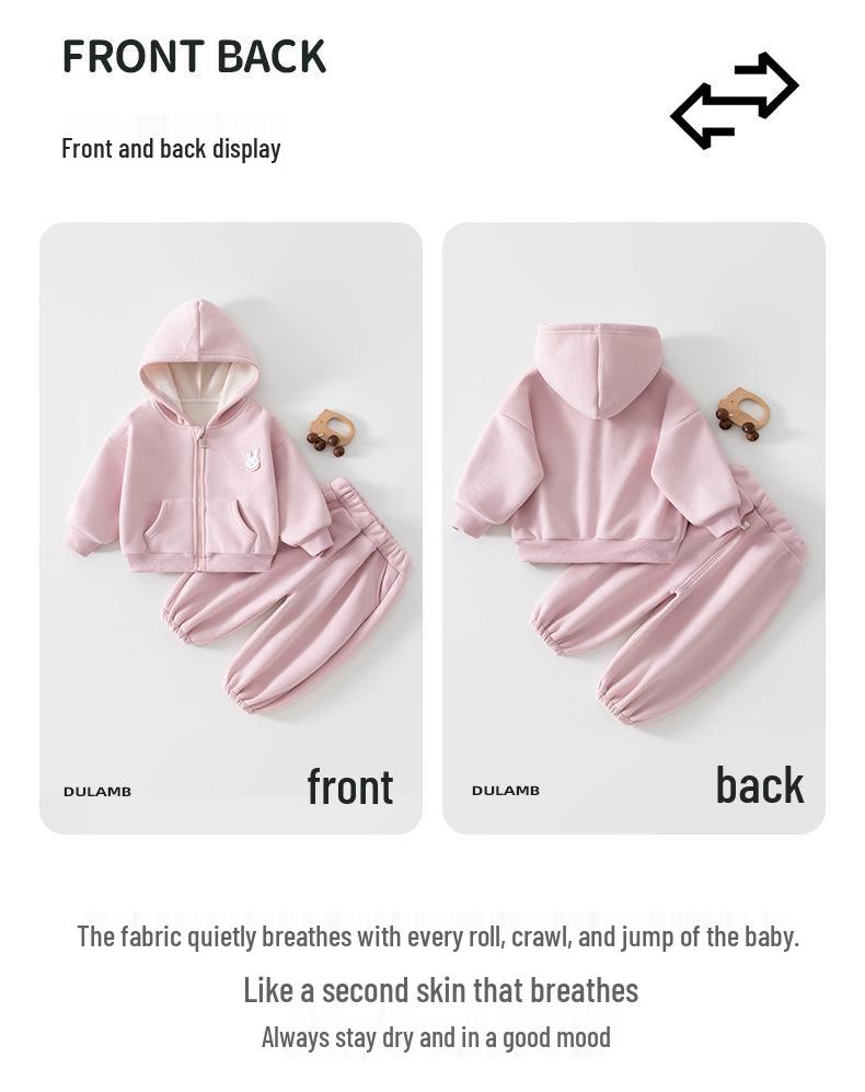 Girls & Boys Two-Piece Casual Set: Autumn/Winter Baby Clothes with Long Pants