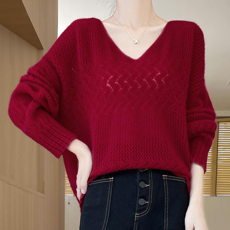 Women's Cashmere Sweater Qinghe Cashmere 30% Cashmere 70% Wool Autumn and Winter Cashmere Pullover Hand-woven Soft and Warm