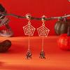 Trendige Halloween Spinnennetz Lange Quaste Hängende Ohrringe für Damen Übertriebene Kürbis Punk Gothic Mode Party Schmuck Geschenk