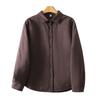 Women's Solid Color Cotton-Padded Shirt Jacket with Pointed Collar - Autumn/Winter Warm Top 86551