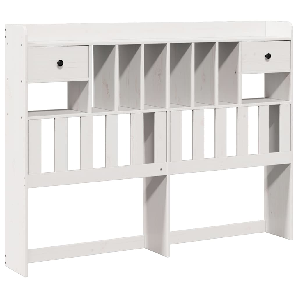 Headboard with Storage Space White 140 cm Solid Pine Wood