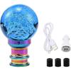 LED Luminous Crystal Gear Shifter Knob Spherical Crystal Bubbles Designed Round Ball Shift Head Universal for Most Manual Transmissions Vehicles Cars