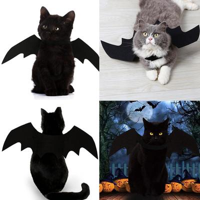 Halloween Cute Pet Clothes Black Bat Wings Harness Costume for Halloween Cosplay Cat Dog Halloween Party for Pet Supplies H J7X9