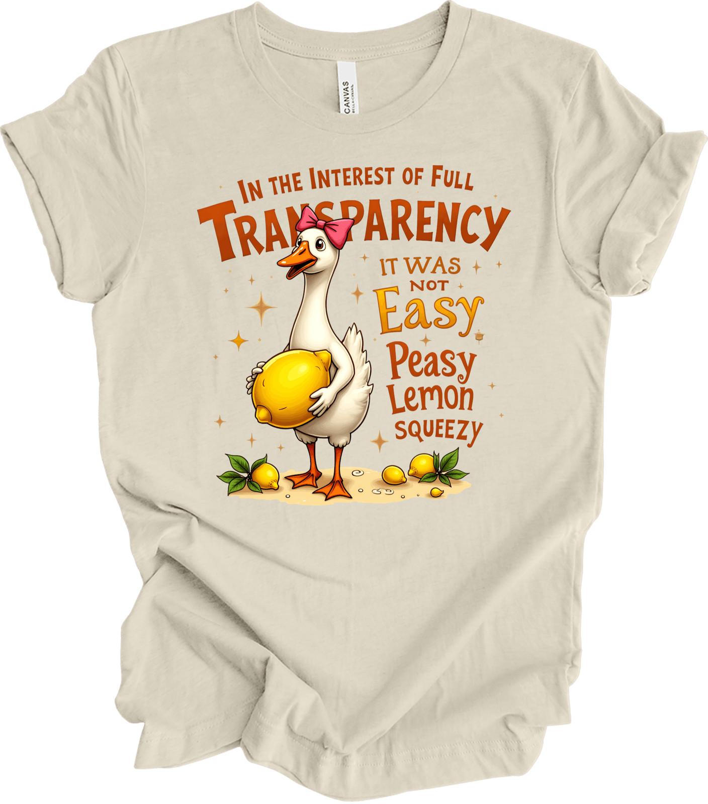 Funny Goose Humor Retro Aesthetic Lemon Design – Quirky Vintage Gift T-shirt L