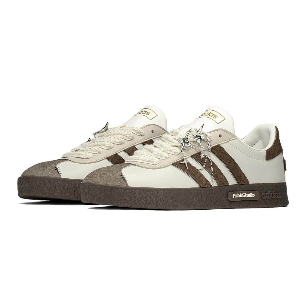adidas Vl Court Rutschfest Rutschfest Niedrig geschnittene Skateboard-Schuhe Unisex Beige Rot JI0497(TeamA-)