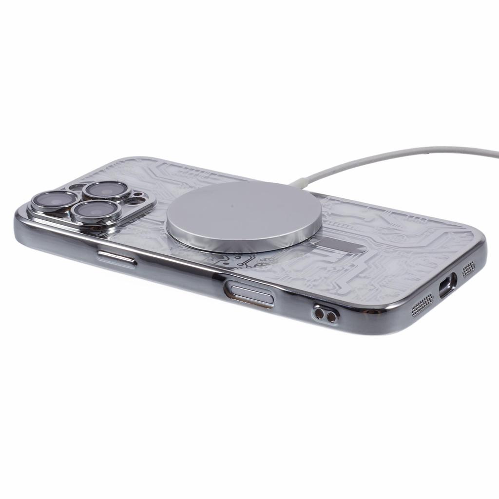 AR-Serie Für iPhone 16 Pro Hülle Kompatibel mit MagSafe Gear Design TPU Handyhülle mit Linsenfolie