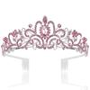 Baroque Champagne Crystal Wedding Crown Princess Bridal Tiaras Comb Headband Birthday Dance Headdress Girls Diadem Hair Jewelry