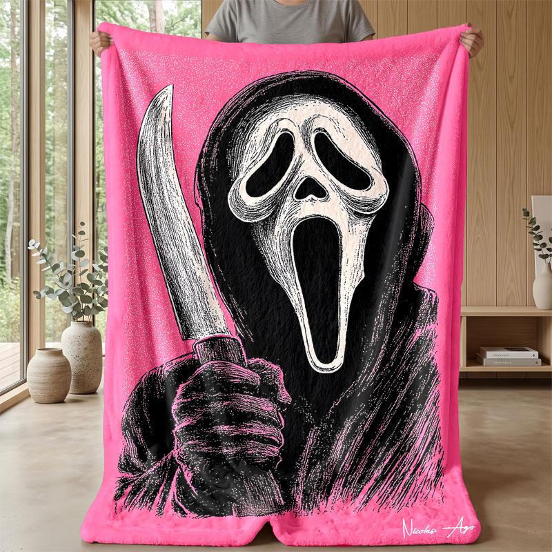 Soft Flannel Blanket Lightweight Cozy Bedroom Living Room CoverScream Ghostface