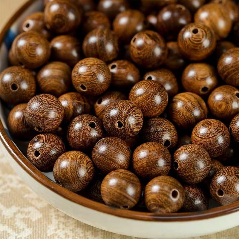 Natürliche Holzperlen: Grünes Sandelholz, Rotes Sandelholz, Ebenholz, Goldener Seidensandelholz, Zypresse - DIY-Zubehör