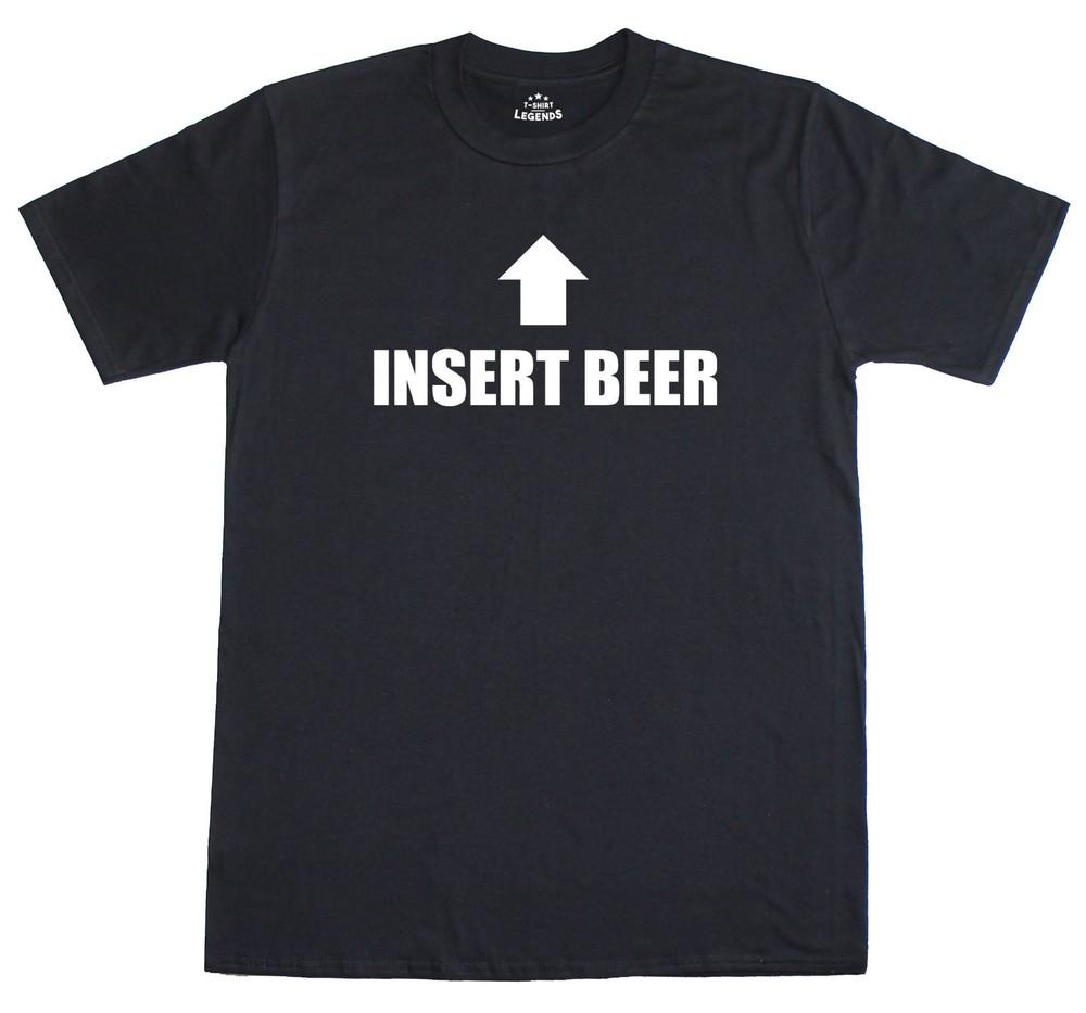 Insert Beer Drinking Funny Mens Pub Bar Funny Mens Regular Fit Cotton T-Shirt
