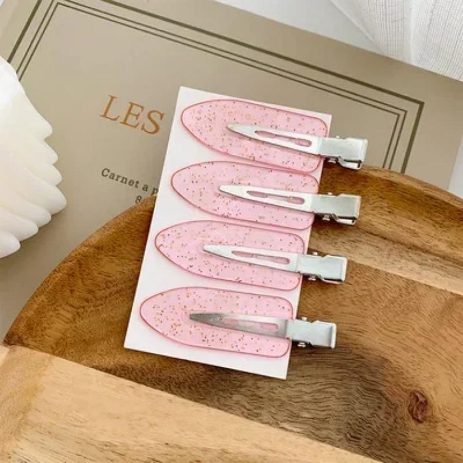 

4 шт. Вишневый розовый бесшовный край заколки для женщин и девушек милая красота без изгиба заколка для волос сбоку заколка для челки заколка для укладки волос инструмент розовый