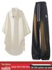 Spring & Summer Men's Jacquard Polo Shirt and Casual Long Pants Set, Plus Size 300 Jin Heavyweight, Short-Sleeve, 2-Piece.