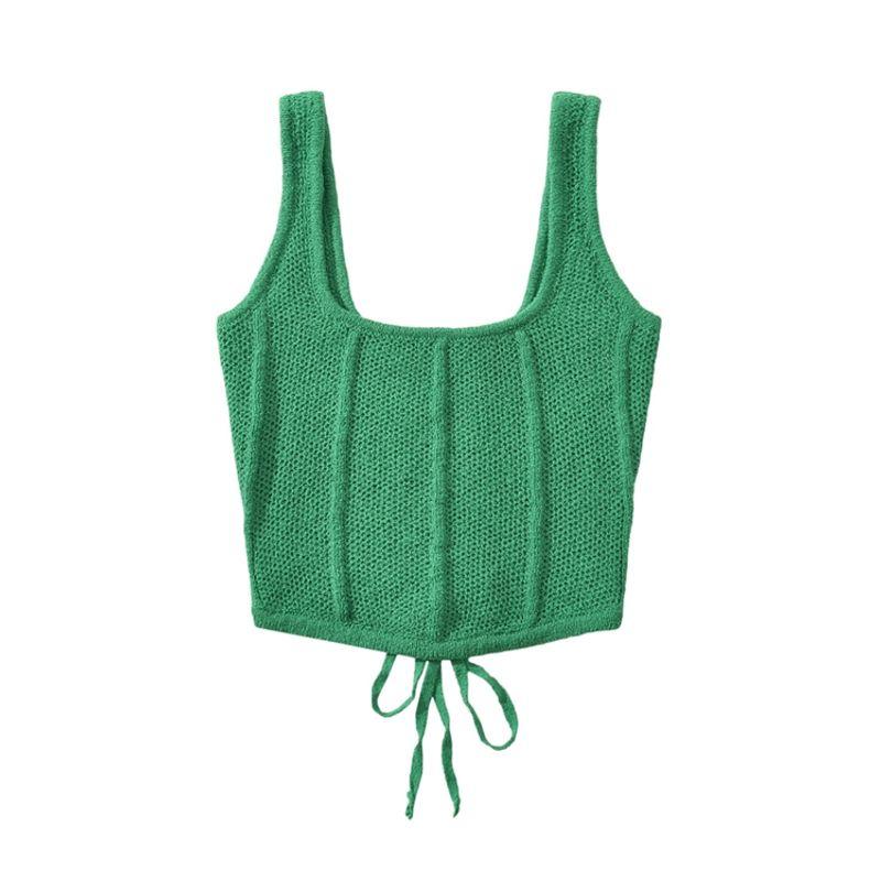 Za2025 Summer New Women clothes Versatile Slimming Sexy Navel Short Knitted Sling Sleeveless Vest Top