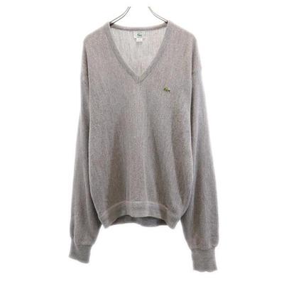 90s Old USA Made Long Sleeve V Neck Knit XL Gray Sweater Men's Used