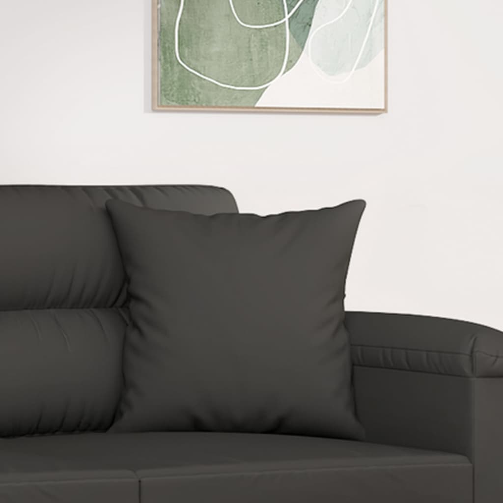 Decorative Cushions 2 Pcs. Dark Gray 40x40 Cm Microfiber Fabric